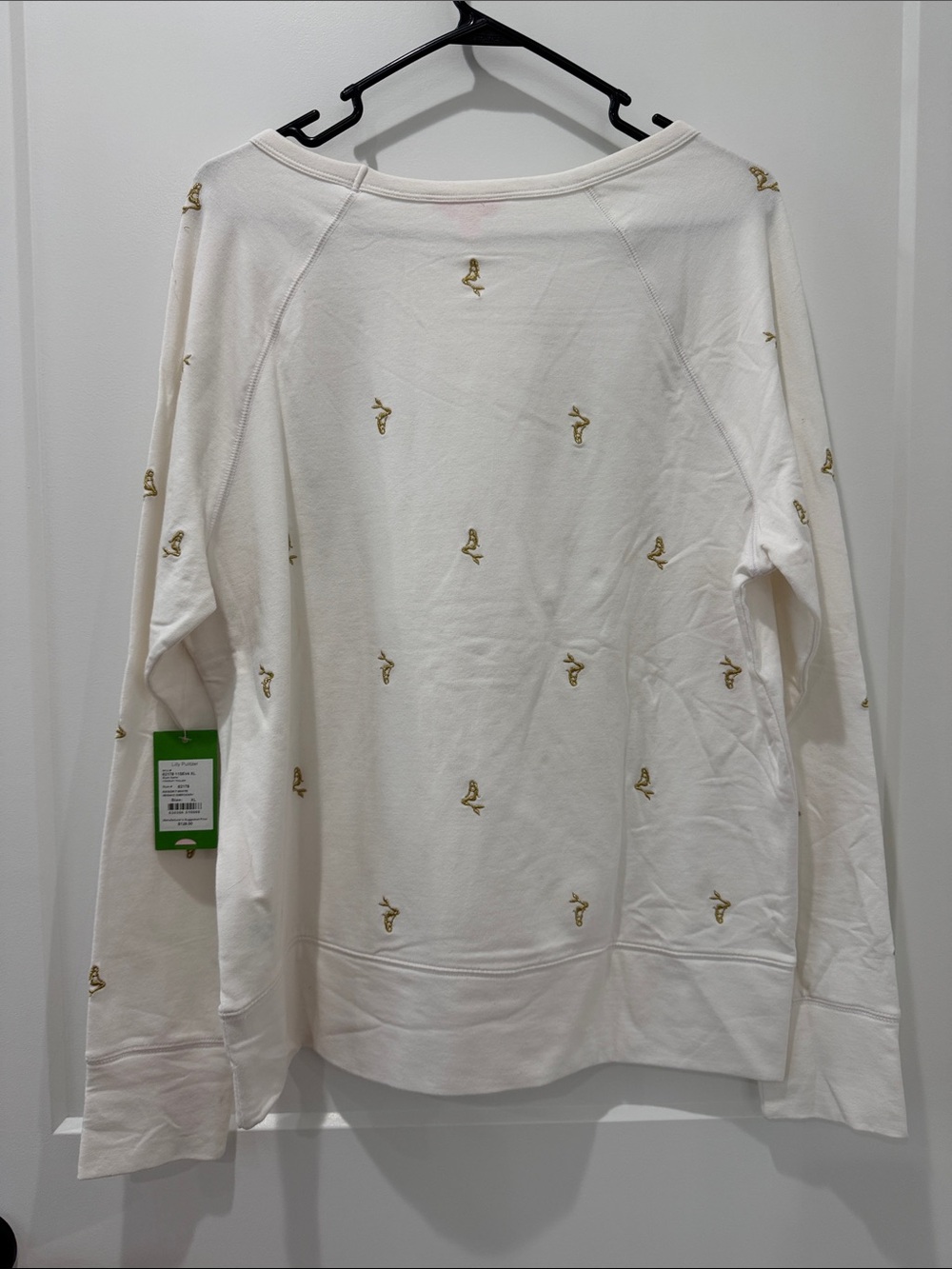 Lilly Pulitzer Mermaid embroidery Resort White Kingsley Pullon Sweatshirt XL - Picture 2 of 4